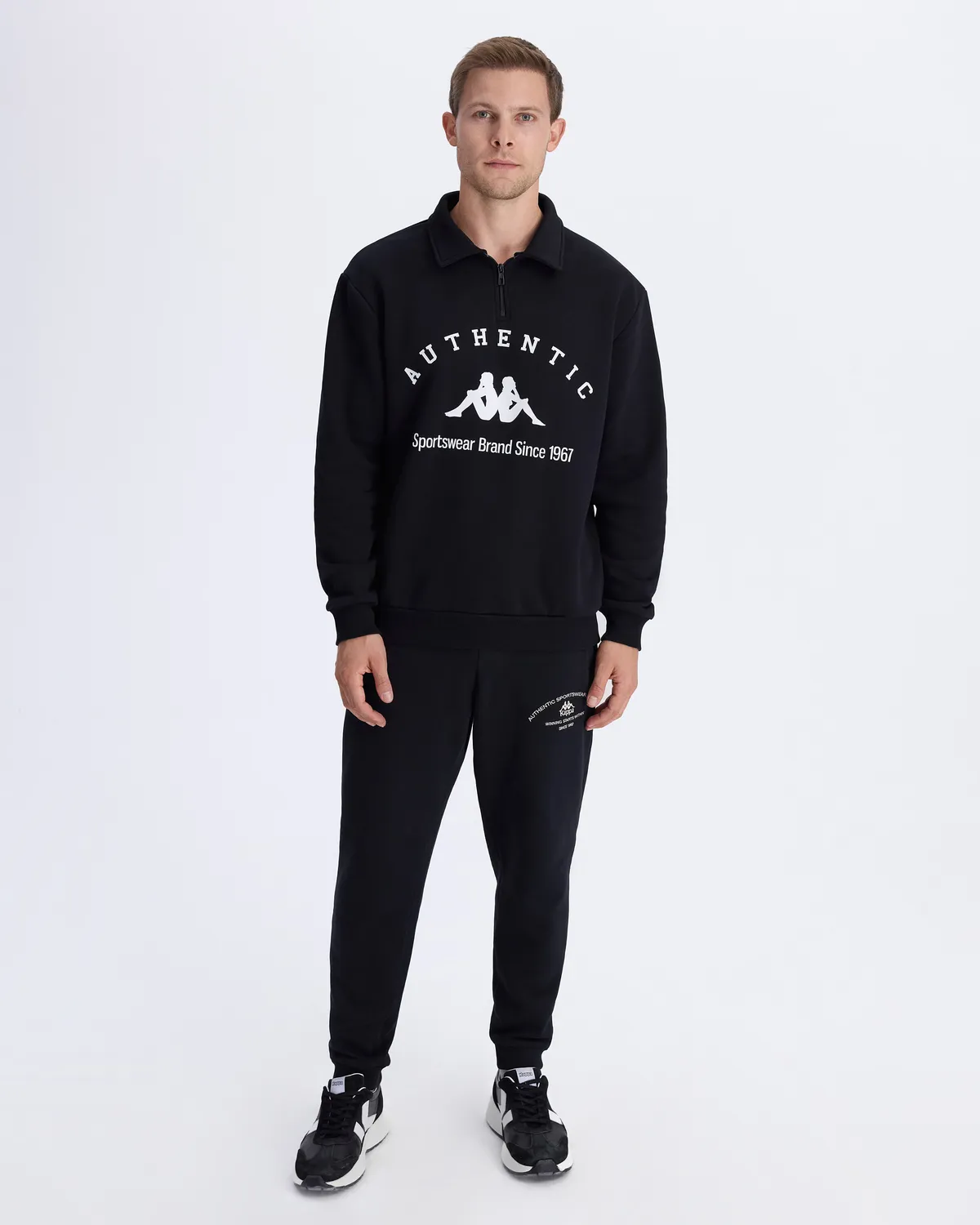 Siyah Authentic Pola Organic Tur Erkek Siyah Comfort Fit Sweatshirt