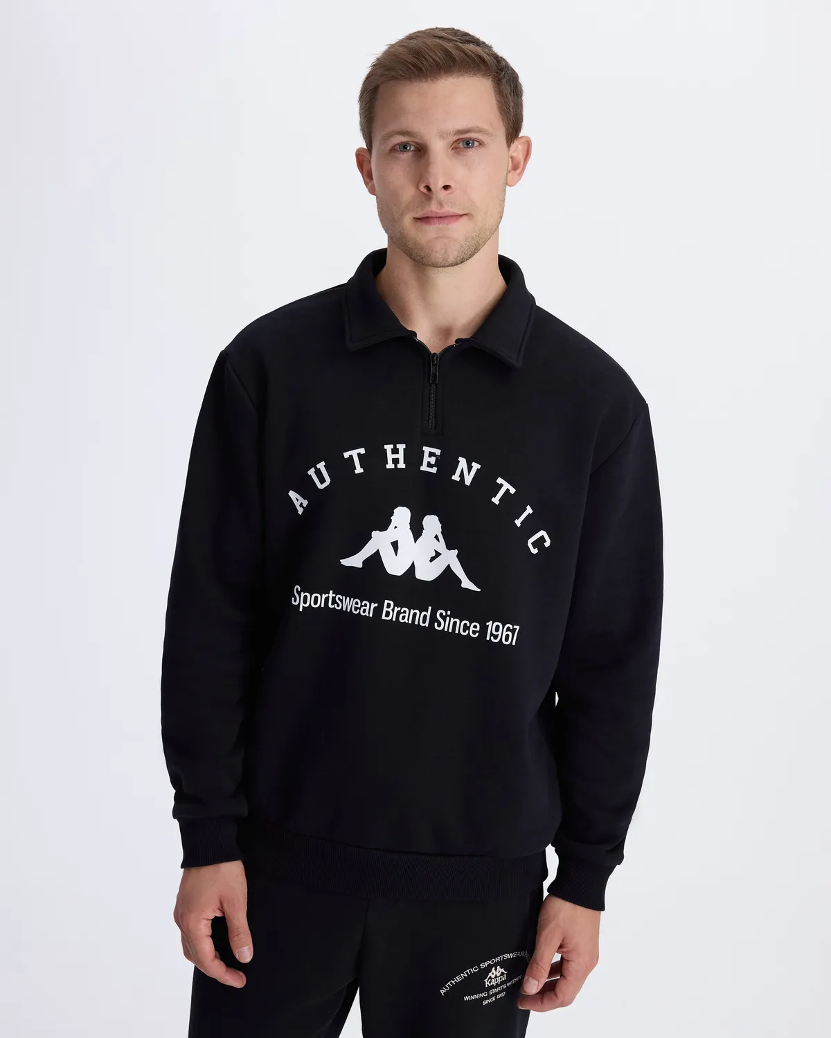 Siyah Authentic Pola Organic Tur Erkek Siyah Comfort Fit Sweatshirt