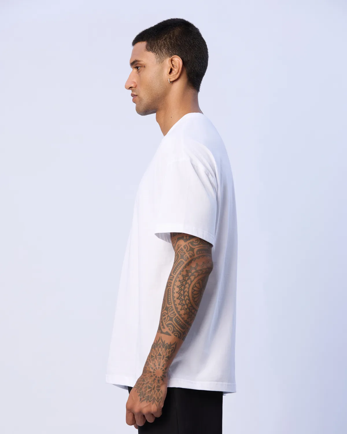 Beyaz Chibaf Tee Erkek Beyaz Oversize Fit Tişört