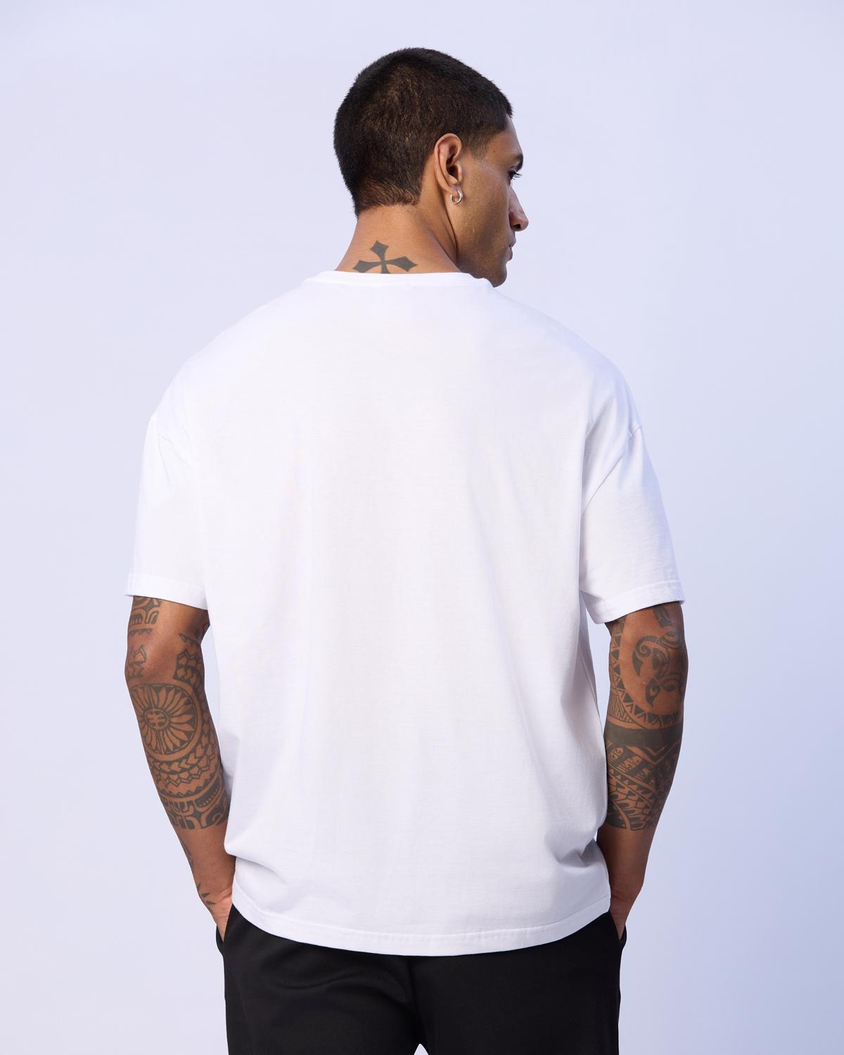 Chibaf Tee Erkek Beyaz Oversize Tişört | KAPPA® Türkiye