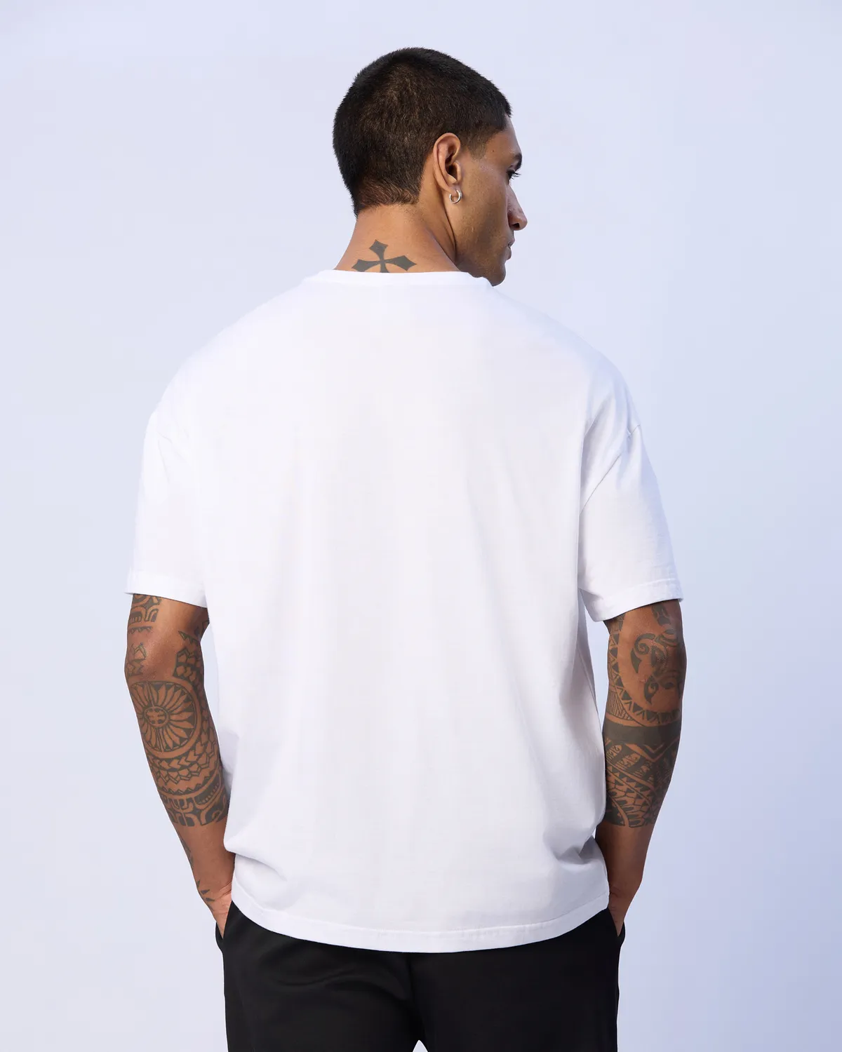 Beyaz Chibaf Tee Erkek Beyaz Oversize Fit Tişört