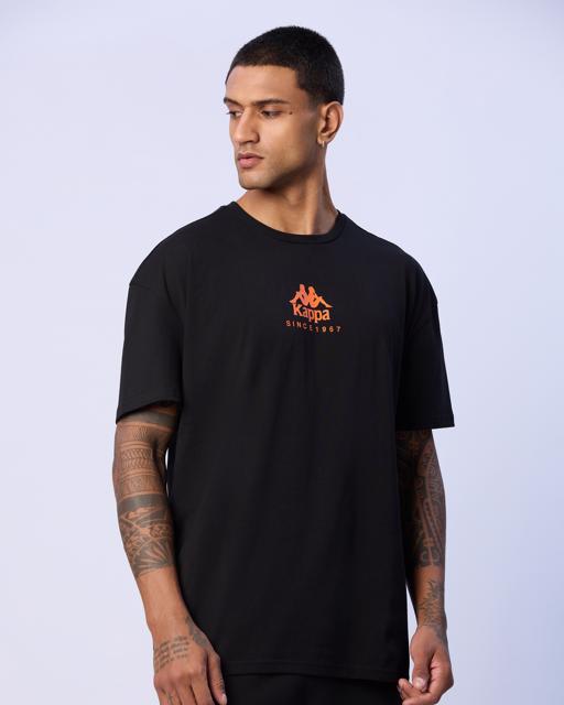 Siyah Chibaf Tee Erkek Siyah Oversize Fit Tişört - KAPPA® Türkiye