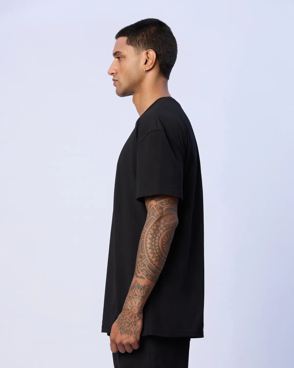 Siyah Chibaf Tee Erkek Siyah Oversize Fit Tişört