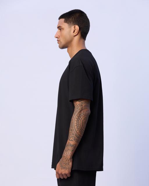 Siyah Chibaf Tee Erkek Siyah Oversize Fit Tişört - KAPPA® Türkiye