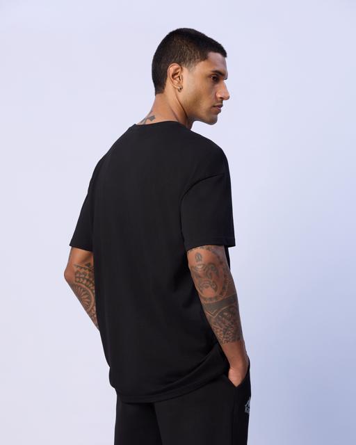 Siyah Chibaf Tee Erkek Siyah Oversize Fit Tişört - KAPPA® Türkiye