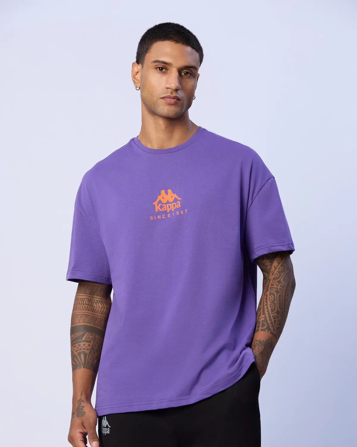 Mor Chibaf Tee Erkek Menekşe Moru Oversize Fit Tişört