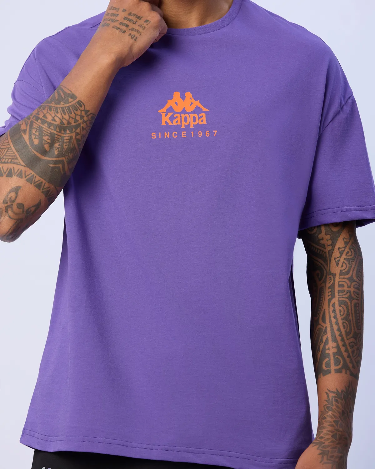 Mor Chibaf Tee Erkek Menekşe Moru Oversize Fit Tişört