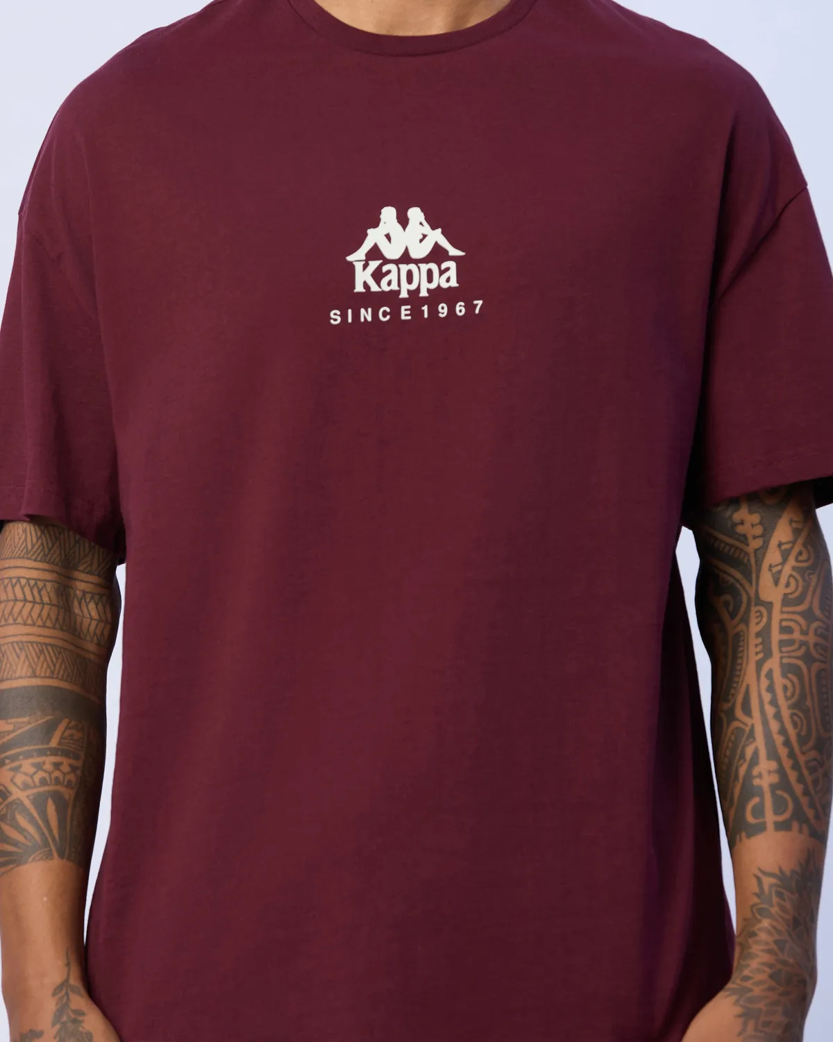 Siyah Chibaf Tee Erkek Bordo Oversize Fit Tişört