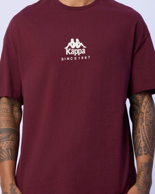 Siyah Chibaf Tee Erkek Bordo Oversize Fit Tişört - KAPPA® Türkiye