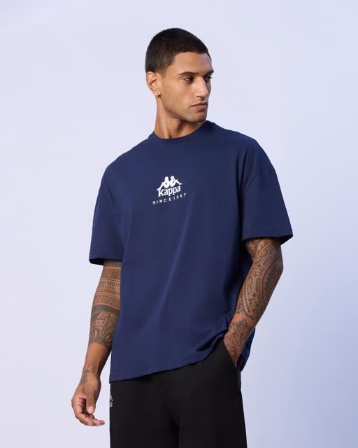 Mavi Chibaf Tee Erkek Lacivert Oversize Fit Tişört - KAPPA® Türkiye