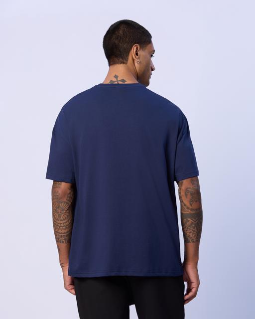Mavi Chibaf Tee Erkek Lacivert Oversize Fit Tişört - KAPPA® Türkiye