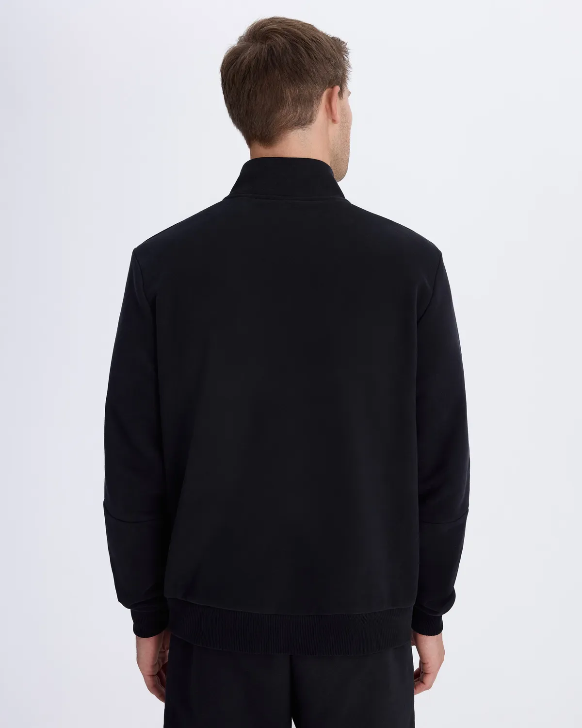 Siyah Authentic İtaly Full Zip Erkek Siyah Comfort Fit Fermuarlı Eşofman Üstü