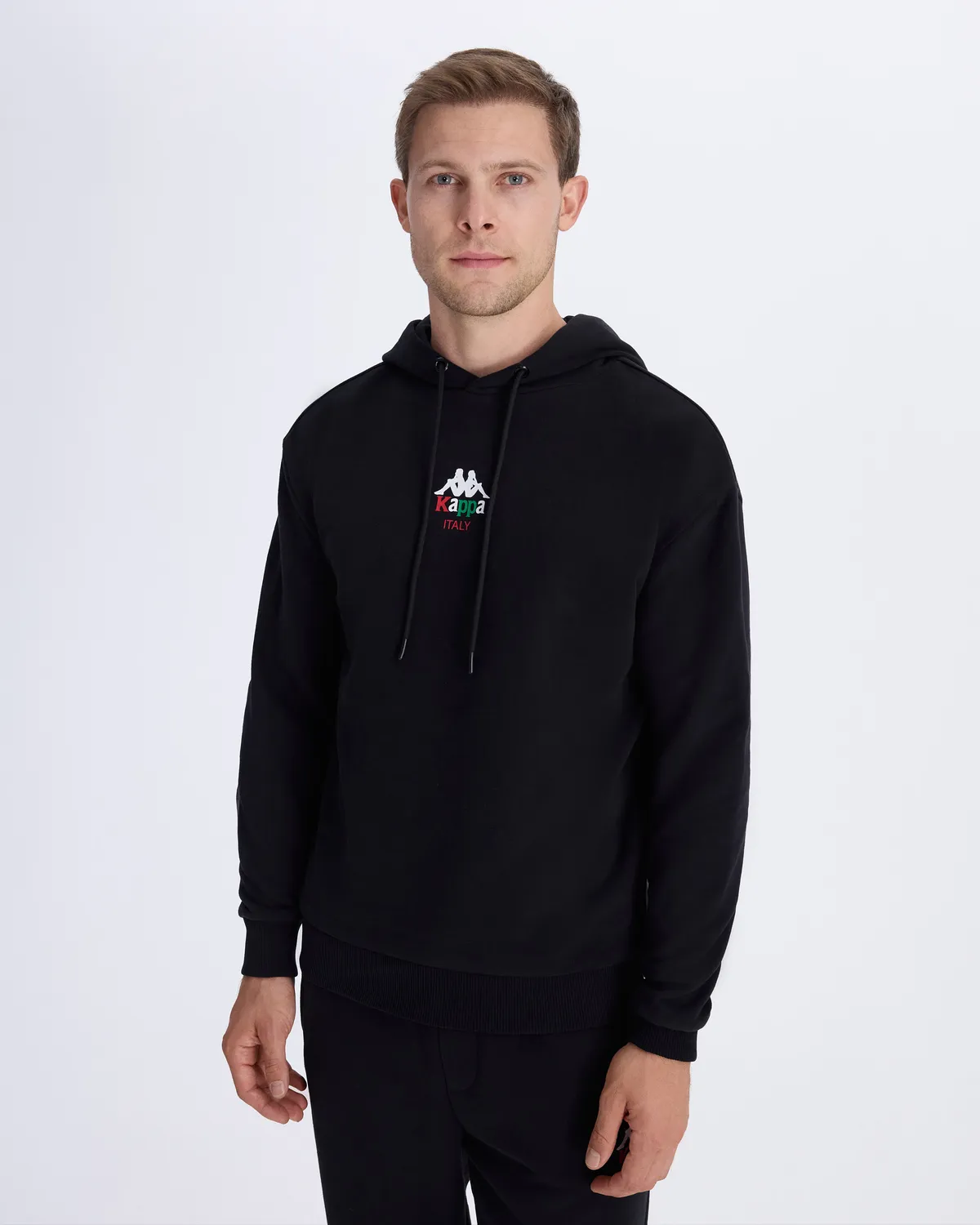 Siyah Authentic İtaly Hoodie Erkek Siyah Comfort Fit Hoodie