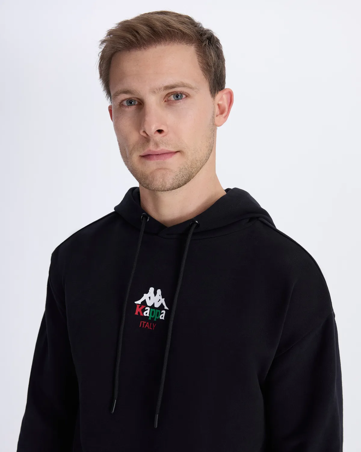 Siyah Authentic İtaly Hoodie Erkek Siyah Comfort Fit Hoodie