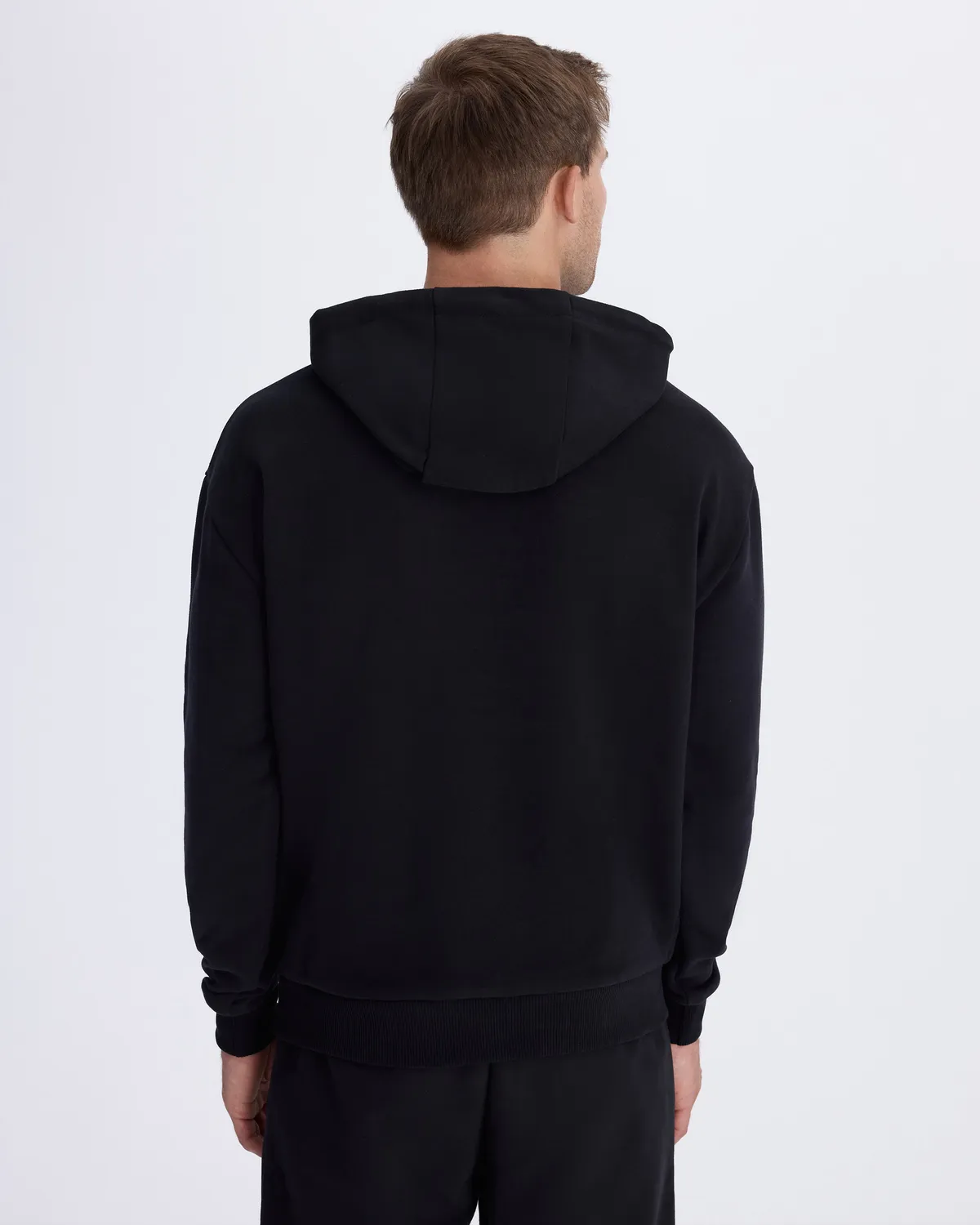 Siyah Authentic İtaly Hoodie Erkek Siyah Comfort Fit Hoodie