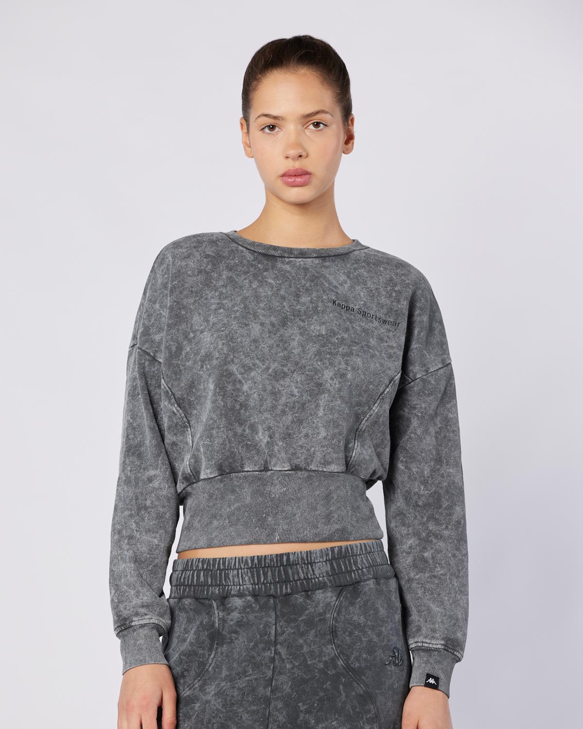 Stichas Crew Kadın Antrasit Comfort Sweatshirt | KAPPA® Türkiye