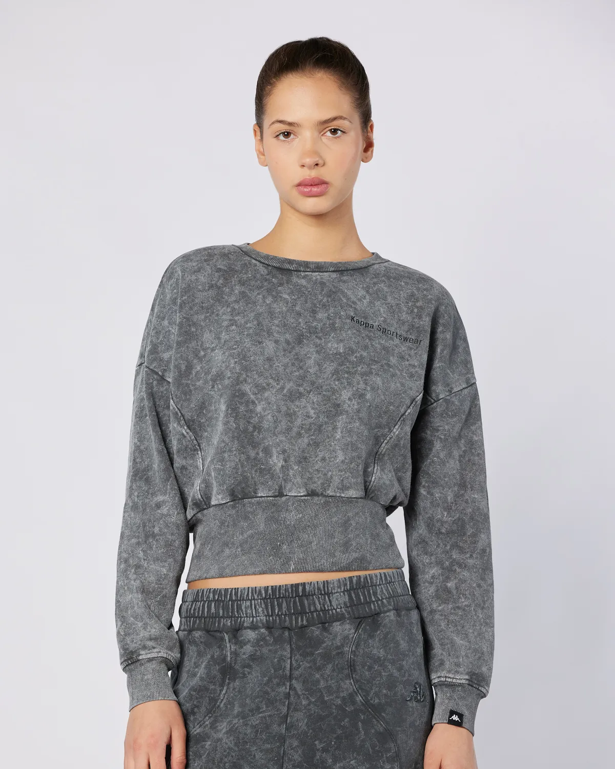 Siyah Stichas Crew Kadın Antrasit Comfort Fit Sweatshirt