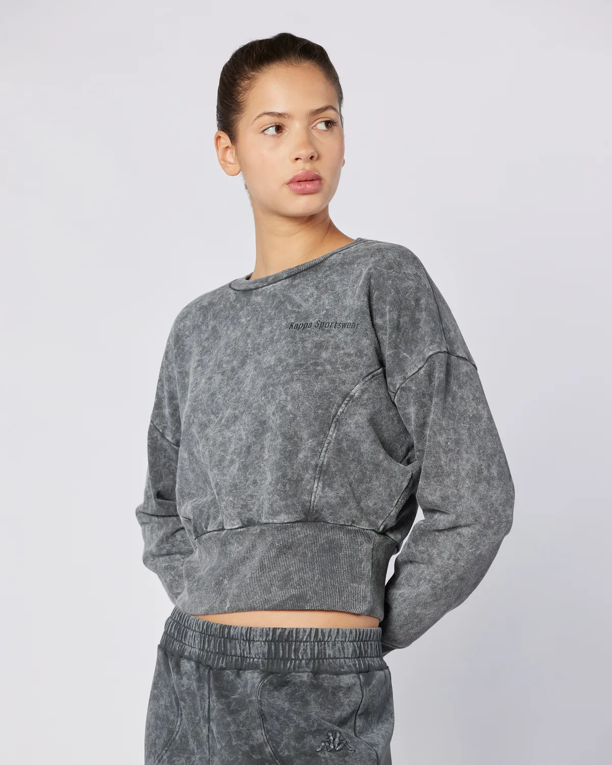 Siyah Stichas Crew Kadın Antrasit Comfort Fit Sweatshirt