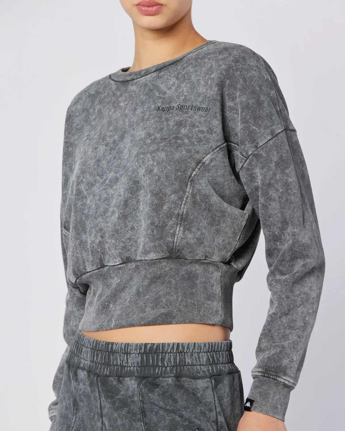 Siyah Stichas Crew Kadın Antrasit Comfort Fit Sweatshirt