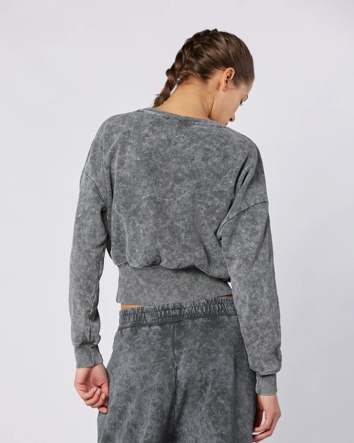 Siyah Stichas Crew Kadın Antrasit Comfort Fit Sweatshirt