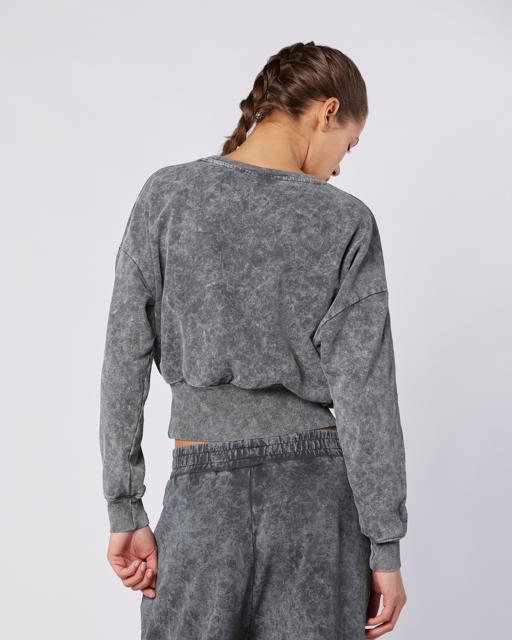 Siyah Stichas Crew Kadın Antrasit Comfort Fit Sweatshirt - KAPPA® Türkiye