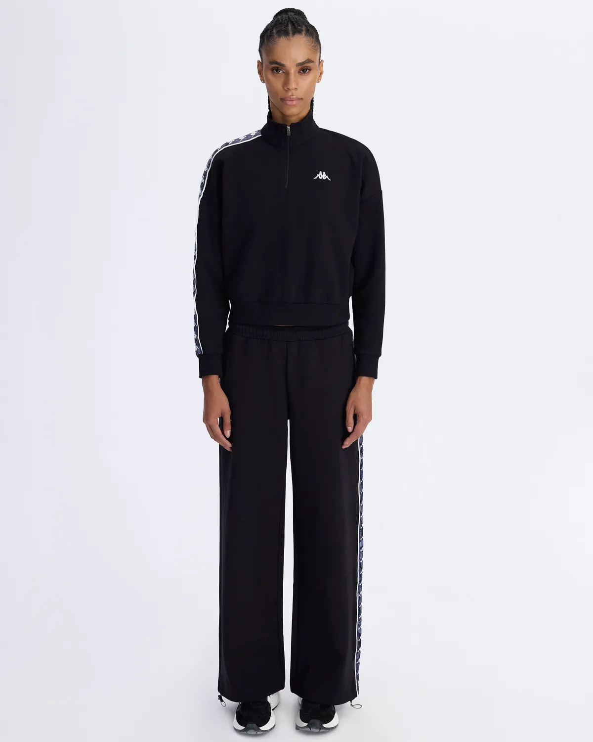 Siyah Authentic 222 Banda Pepitagt Kadın Siyah Oversize Fit Sweatshirt