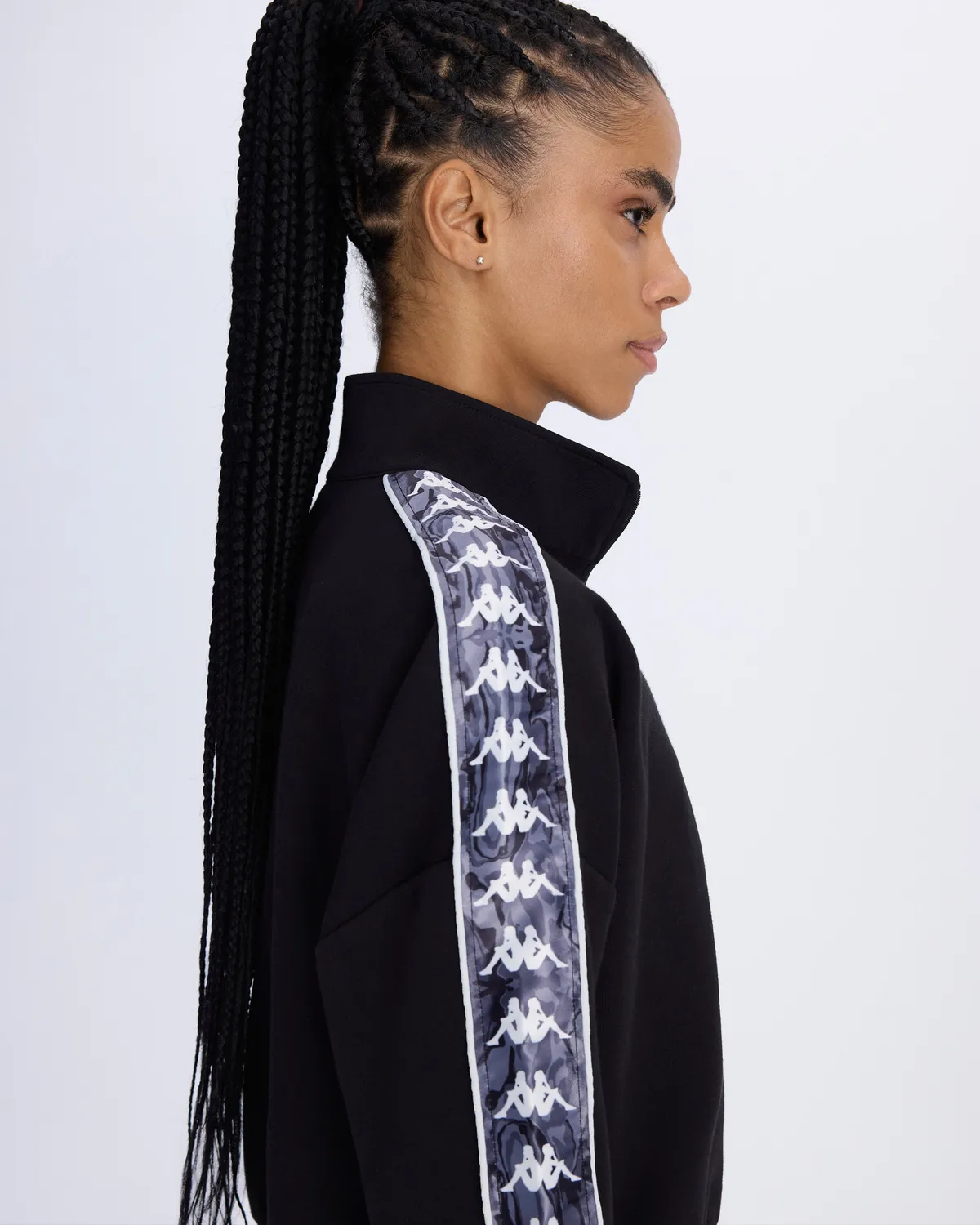 Siyah Authentic 222 Banda Pepitagt Kadın Siyah Oversize Fit Sweatshirt