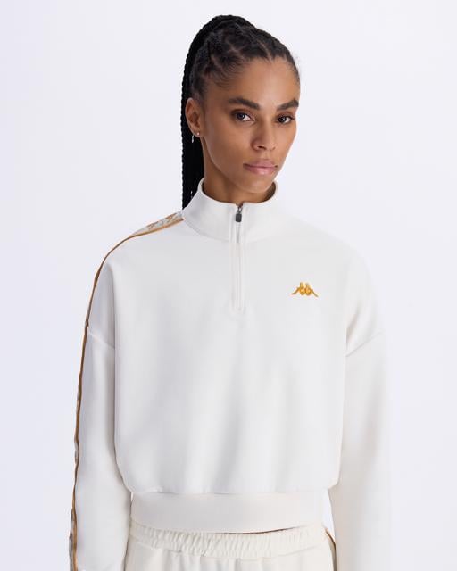 Beyaz Authentic 222 Banda Pepitagt Kadın Beyaz Oversize Fit Sweatshirt - KAPPA® Türkiye