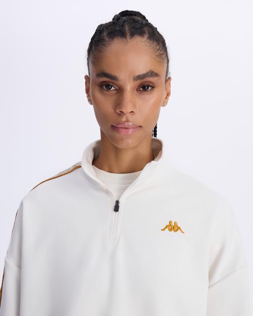 Beyaz Authentic 222 Banda Pepitagt Kadın Beyaz Oversize Fit Sweatshirt - KAPPA® Türkiye