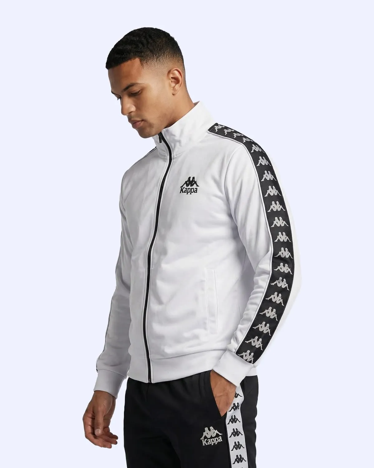 Beyaz 222 Banda Andry Full Zip Erkek Beyaz Regular Fermuarlı Eşofman Üstü