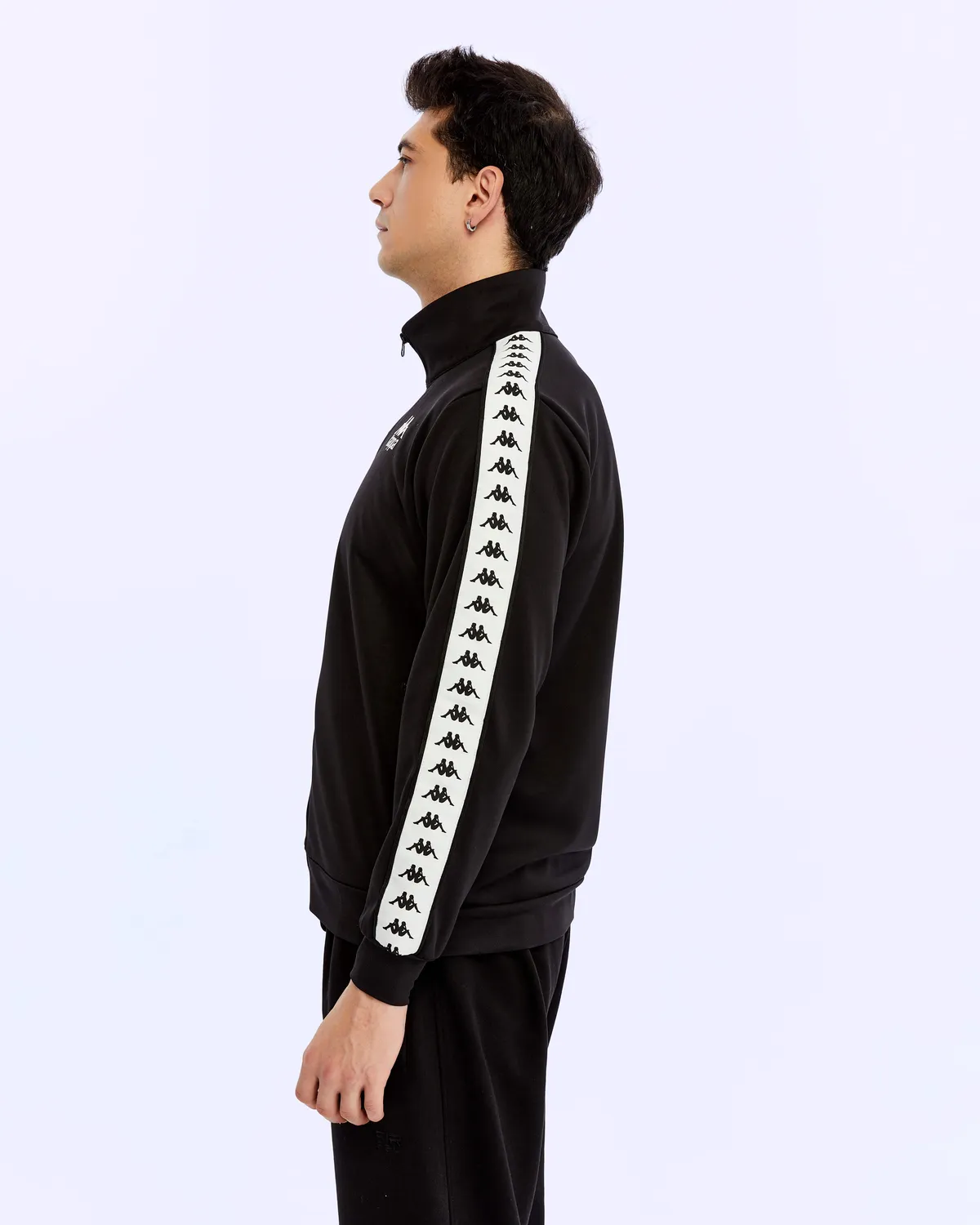 Siyah 222 Banda Andry Full Zip Erkek Siyah Fermuarlı Eşofman Üstü