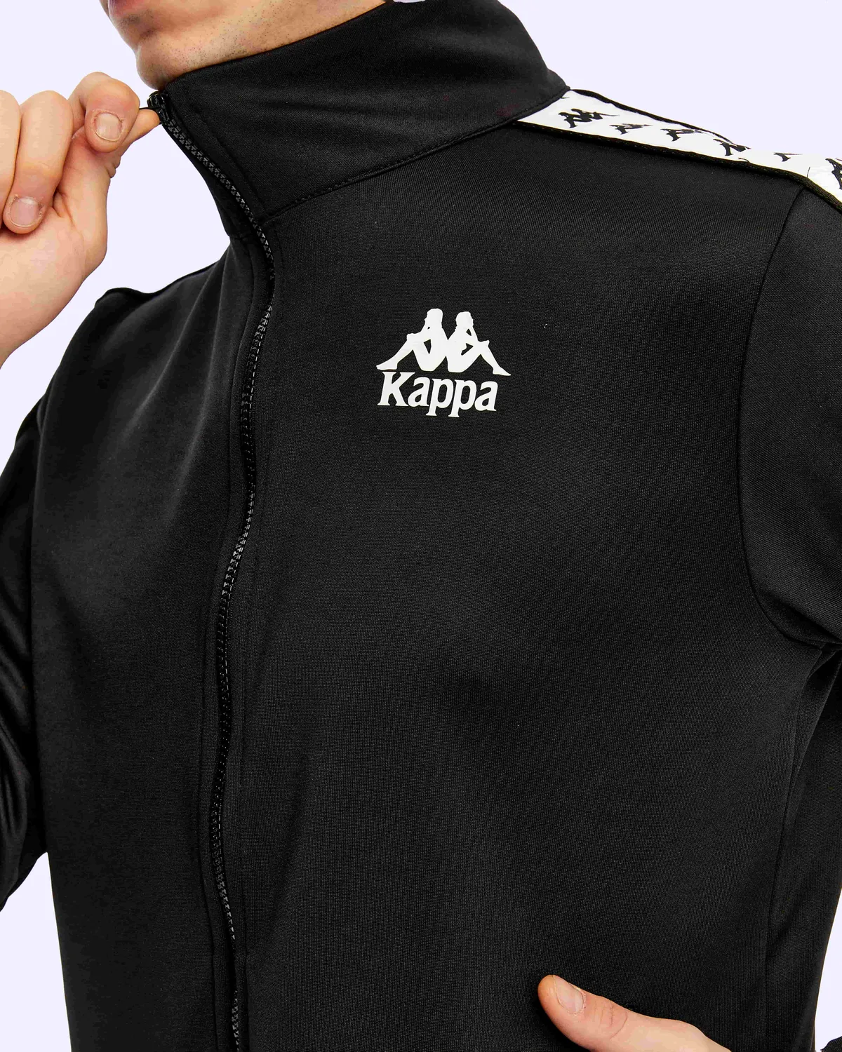 Siyah 222 Banda Andry Full Zip Erkek Siyah Fermuarlı Eşofman Üstü