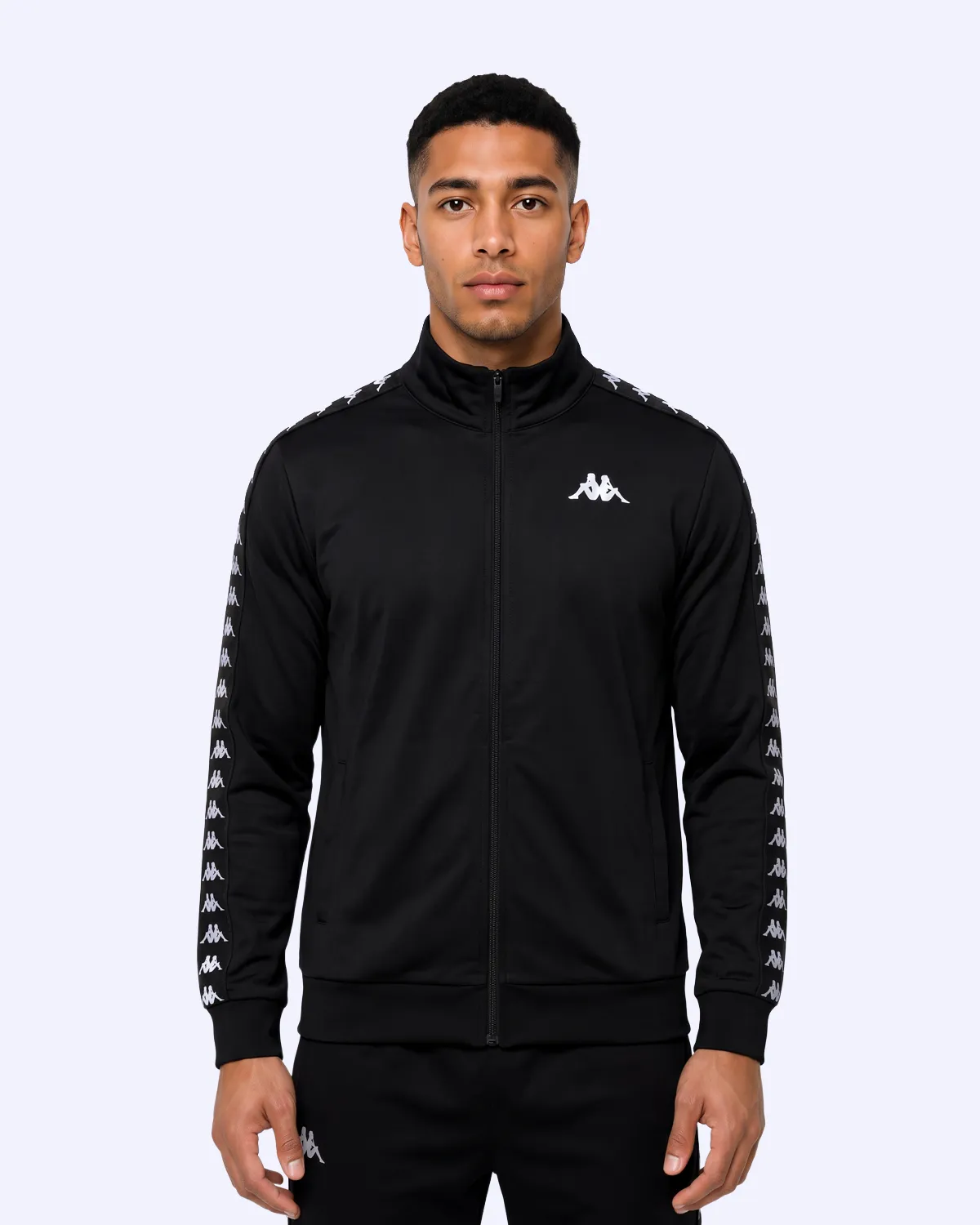 Siyah 222 Banda Andry Full Zip Erkek Siyah Regular Fermuarlı Eşofman Üstü