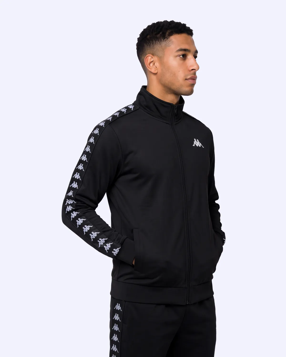 Siyah 222 Banda Andry Full Zip Erkek Siyah Regular Fermuarlı Eşofman Üstü