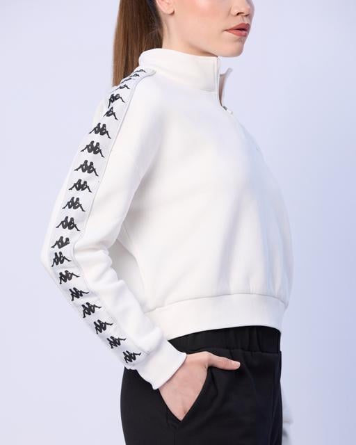 Beyaz Mines Kadın Beyaz Regular Fit Sweatshirt - KAPPA® Türkiye