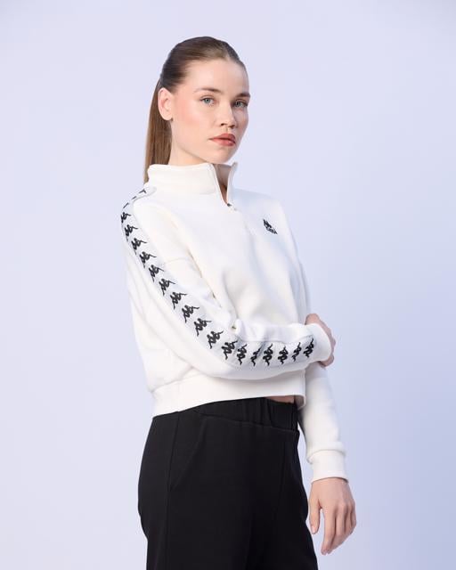 Beyaz Mines Kadın Beyaz Regular Fit Sweatshirt - KAPPA® Türkiye
