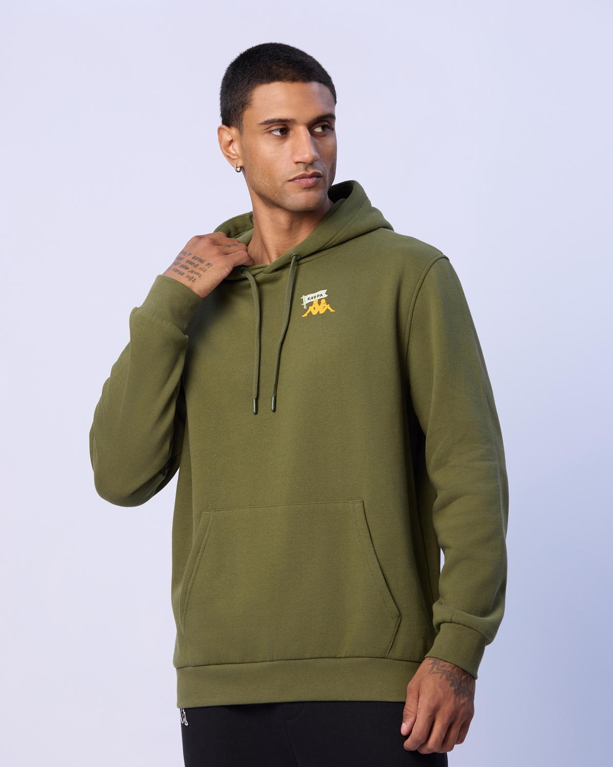 Theo Erkek Haki Regular Hoodie | KAPPA® Türkiye