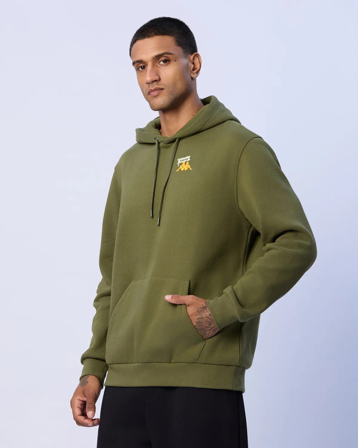 Yeşil Theo Erkek Haki Regular Fit Hoodie