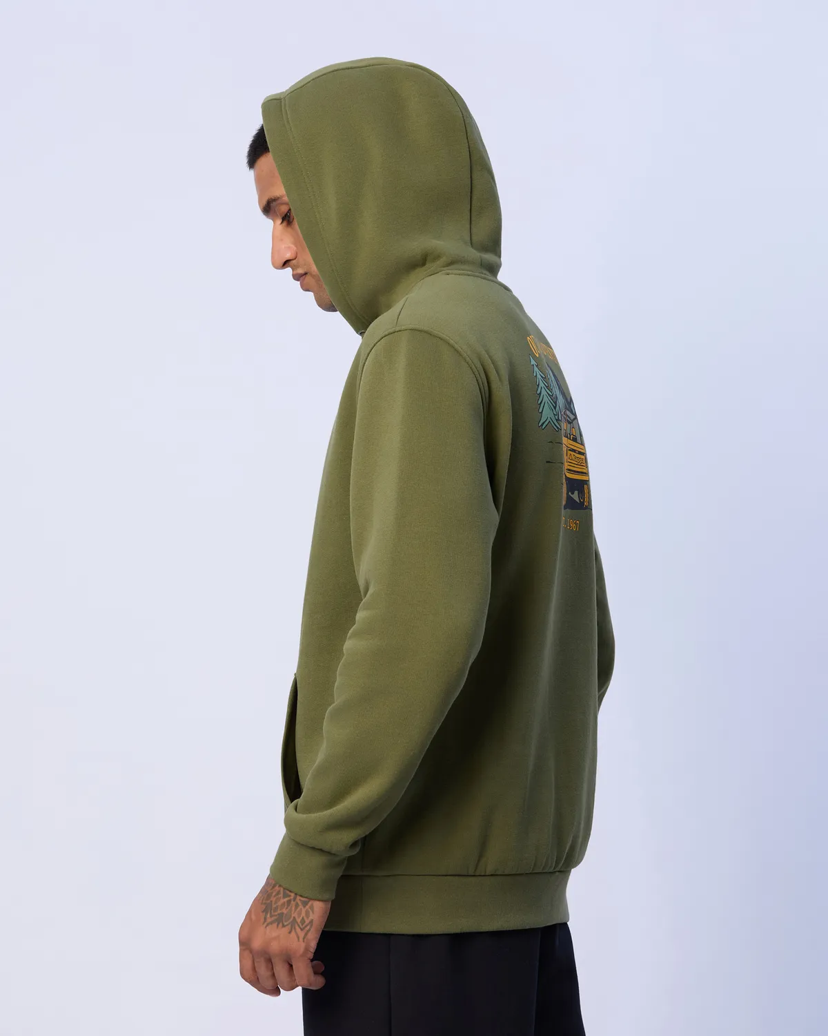 Yeşil Theo Erkek Haki Regular Fit Hoodie