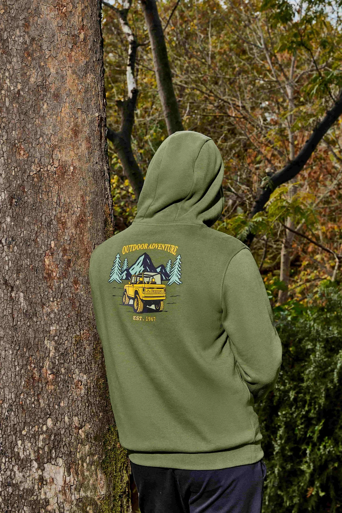 Yeşil Theo Erkek Haki Regular Fit Hoodie