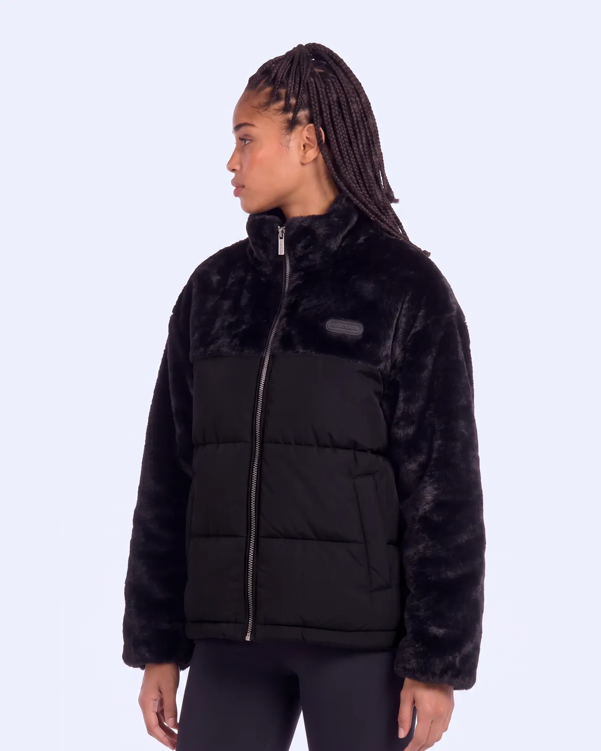 Siyah Elena Kadın Siyah Regular Sherpa Mont