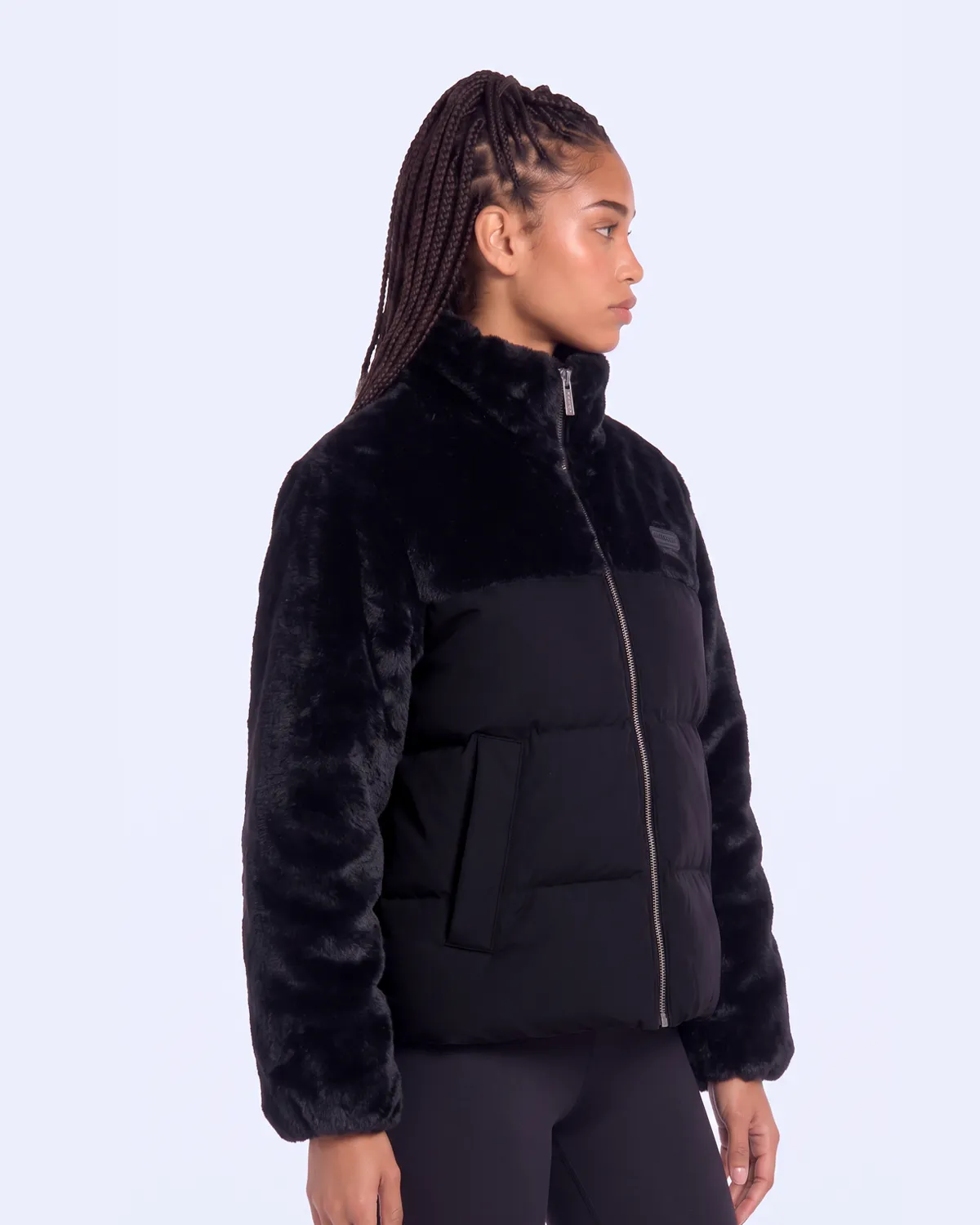 Siyah Elena Kadın Siyah Regular Sherpa Mont