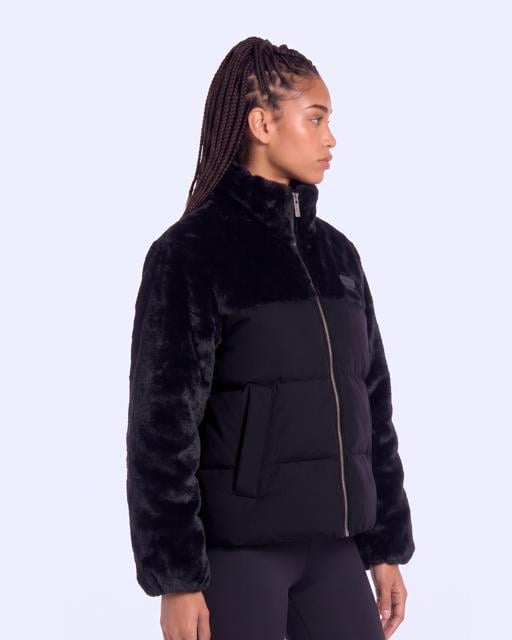 Siyah Elena Kadın Siyah Regular Sherpa Mont - KAPPA® Türkiye