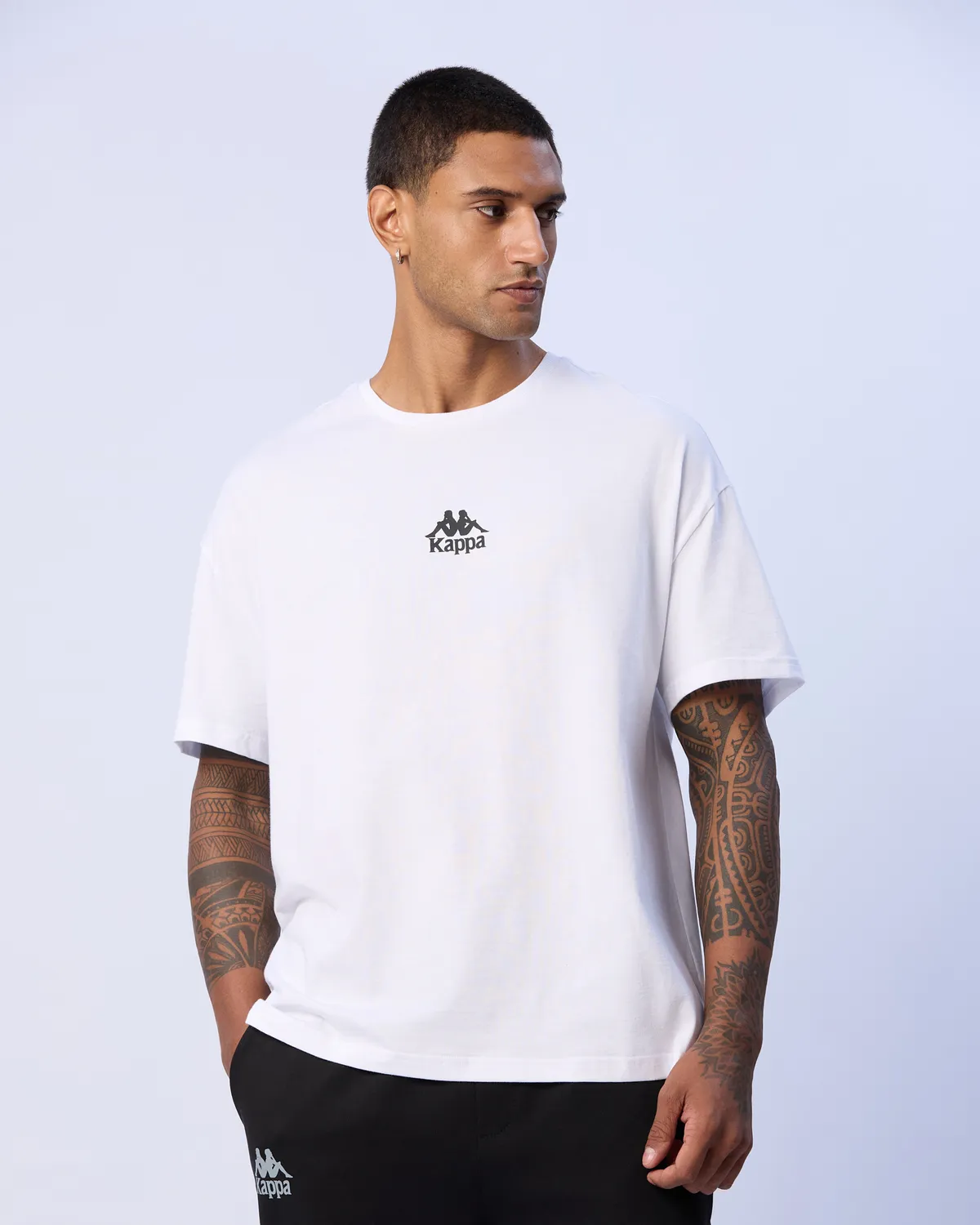 Beyaz Edwin T-Shirt Erkek Beyaz Oversize Fit Tişört