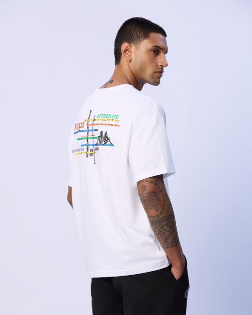 Beyaz Edwin T-Shirt Erkek Beyaz Oversize Fit Tişört - KAPPA® Türkiye