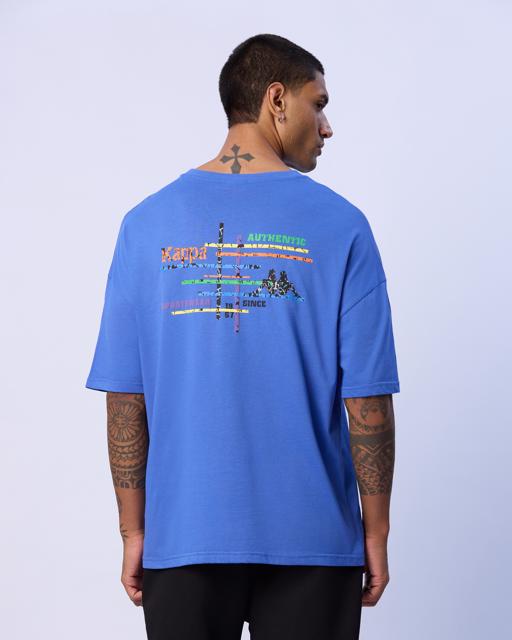 Mavi Edwin T-Shirt Erkek Mavi Oversize Fit Tişört - KAPPA® Türkiye