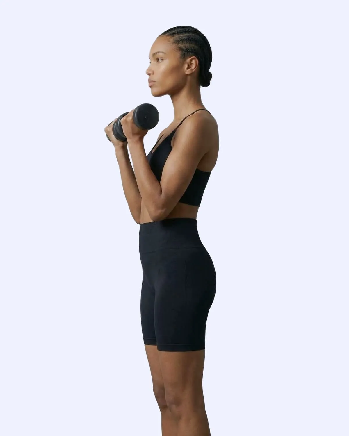 Siyah Ainos Biker Kadın Siyah Slim Biker Tayt