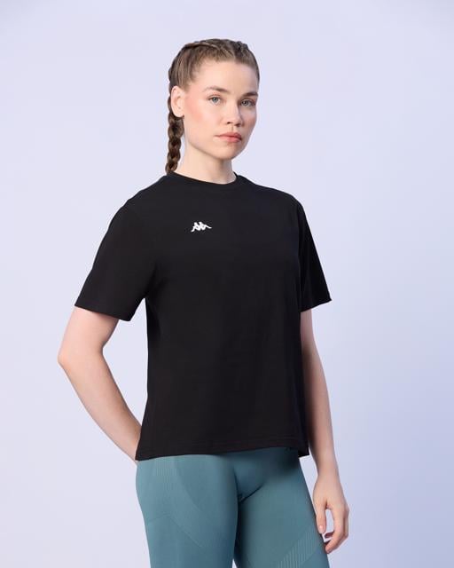 Siyah Nadya Kadın Siyah Regular Fit Tişört - KAPPA® Türkiye