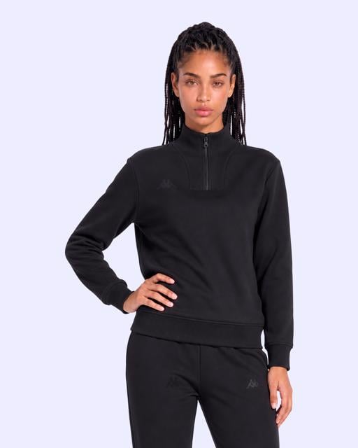 Siyah İleria Tur Kadın Siyah Oversize Sweatshirt - KAPPA® Türkiye