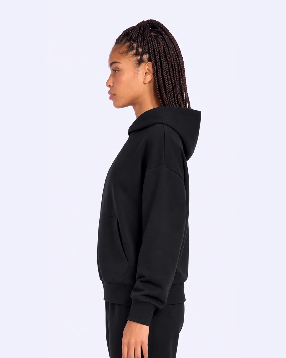 Siyah İnova Tur Kadın Siyah Oversize Hoodie
